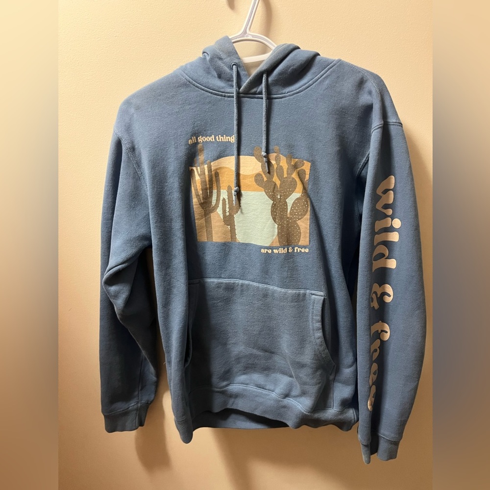 Light blue graphic hoodie
